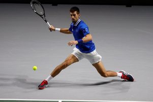 Novak Djokovic lors d’un match de Coupe Davis, en décembre 2021.