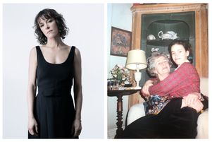 À gauche, la chanteuse Emily Loizeau en mars 2021 ; à droite,  Emily Loizeau avec sa grand-mère, l’actrice britannique, Peggy Ashcroft.