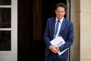 Le président du Medef, Geoffroy Roux de Bézieux, à Matignon le 22 mai 2023. Son successeur sera élu jeudi 6 juillet 2023.