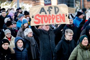 Manifestation contre l’extrême droit à Erfurt, en Allemagne, le 20 janvier.