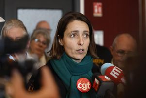 Sophie Binet à l’assemblée générale de la CGT.